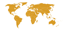 mapa del mundo de color naranja